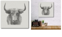 Courtside Market Black Bull Gallery-Wrapped Canvas Wall Art - 16" x 16"